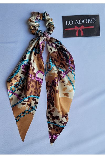 LO ADORO Scarf Rubber Buckle Satin Women's Bun Buckle Bag Neck Scarf Bandana Bagel Scarf Comes Off Rubber