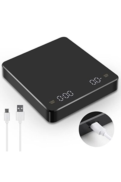 Generic ميزان قهوة رقمي من بايسكي مع مؤقت، ميزان إسبريسو قابل لإعادة الشحن بد...