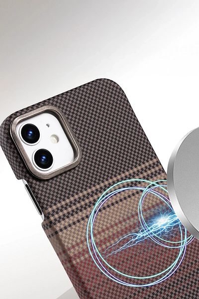 m.tk moveteck Apple iPhone 11 Case Kevlar Carbon Look Embossed Textured Patterned 0.5m Super Thin Magsafe Cover