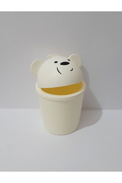 woodhub Çocuk Odası Mini Masaüstü Çöp Kutusu, Beyaz, Şık ve Kullanışlı Tasarım