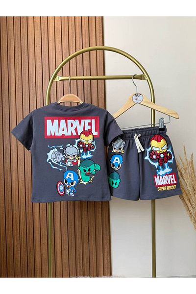 JELİBOOM Mrvl Boy's Shorts Suit 100% Cotton