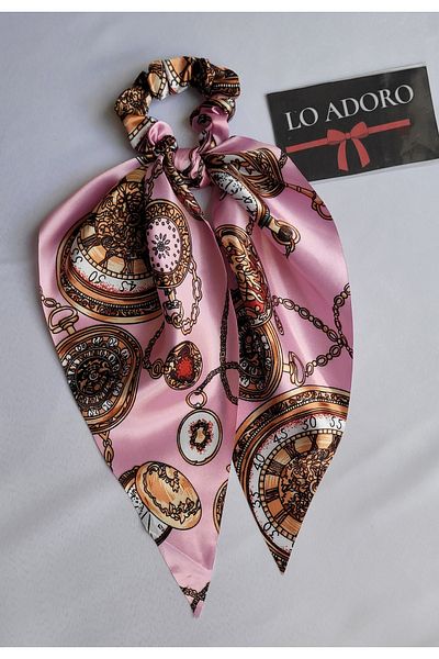 LO ADORO Scarf Rubber Buckle Satin Women's Bun Buckle Bag Neck Scarf Bandana Bagel Scarf Comes Off Rubber