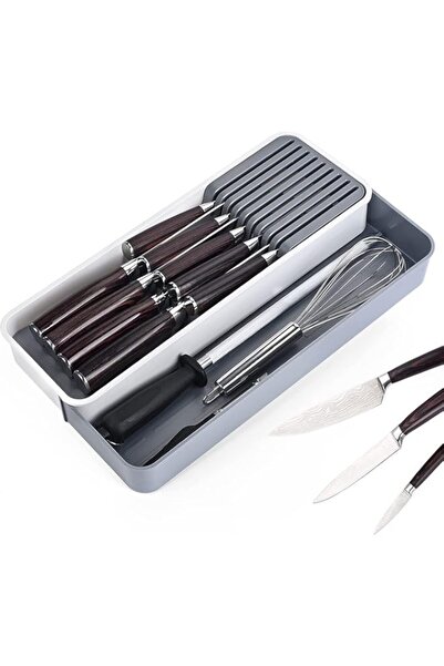 Generic منظم أدراج المطبخ القابل للتوسيع من إكسفور، تخزين أدوات المائدة المدم...