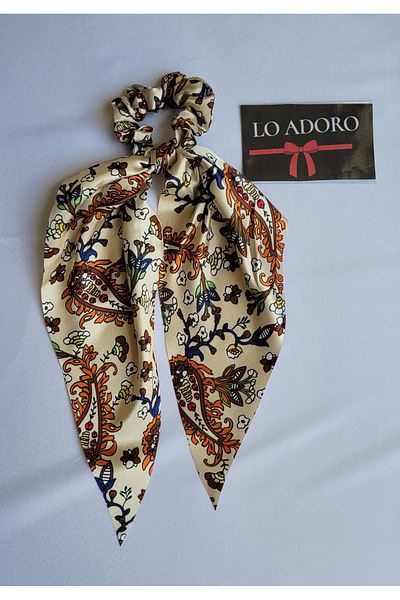LO ADORO Scarf Rubber Buckle Satin Women's Bun Buckle Bag Neck Scarf Bandana Bagel Scarf Comes Off Rubber