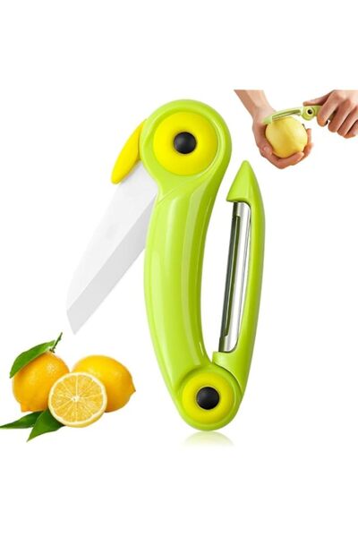 Generic BIGTHREE Portable Ceramic Knives, Mini Cute Portable Fruit Knife, Fol...