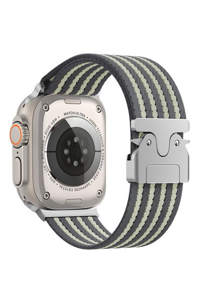 sickossi Watch 49mm Scks Krd-133 Nylon Fabric Mesh Braided Band - Gray