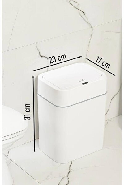 AboutThePerfect Beyaz Akıllı Çöp Kovası, Pratik ve Şık Tasarım