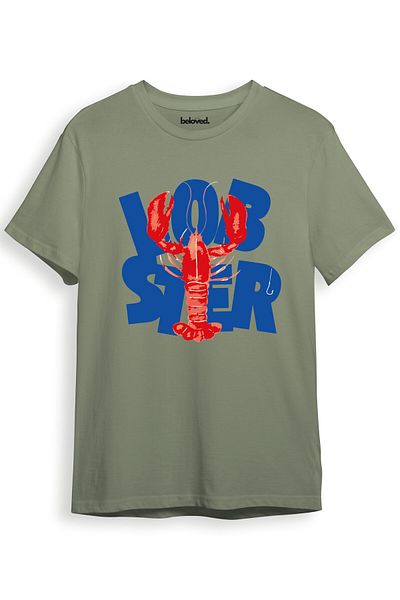 beloved.co Lobster Red Lobster Printed 100% Cotton Regular Fit Unisex T-Shirt