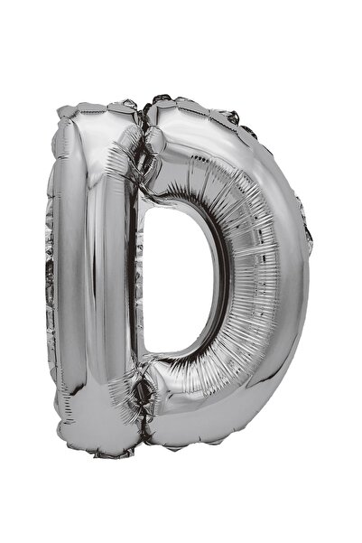 SDX Market Balon folie metalizată argintie, Mirific Party, Litera D, 40 cm, A...