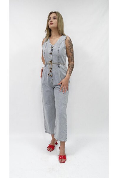 Amazingo Kadın Jinox Yelekli Kot Tulum