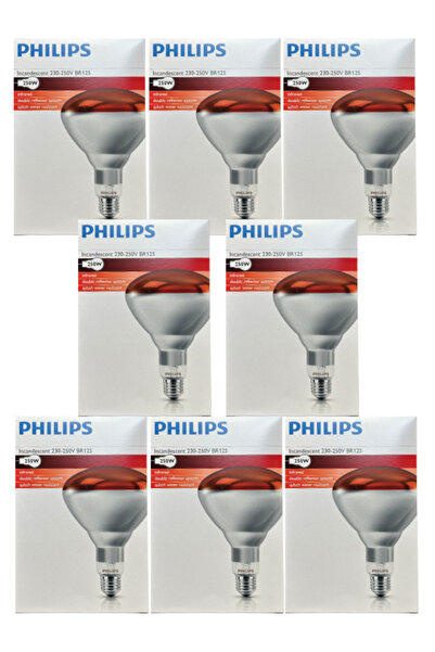 Philips (8 Adet) 250W Kızılötesi (infrared) Hayvan Isıtma ve Fizik Tedavi Lam...