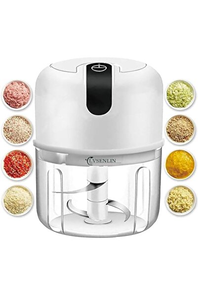 Generic مفرمة ثوم كهربائية صغيرة، مفرمة طعام كهربائية محمولة قابلة لإعادة الش...