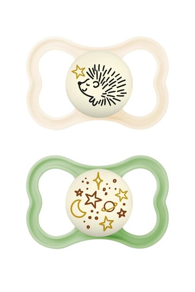 MAM Supreme I Day&Night l Emzik 2'li Set I Sterilize Kutuda I 6-16 Aylık I Kirpi/Evren