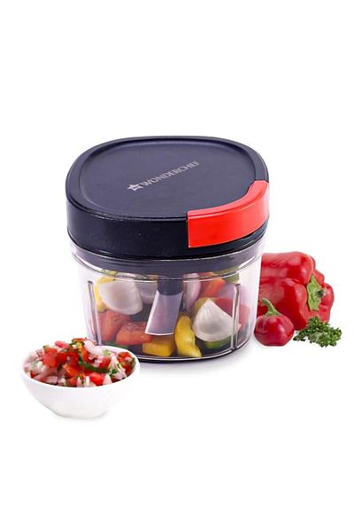 Generic Wonderchef Glory String Chopper with 3 Sharp Stainless Steel Blades 600 ml, Anti Slip Silicone, Com