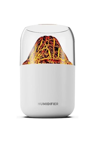 DIGIMAT STORE DIGIMAT Volcano Air Humidifier with Diffuser & Aromatherapy, 300 ml, RGB, Auto On/Off, White