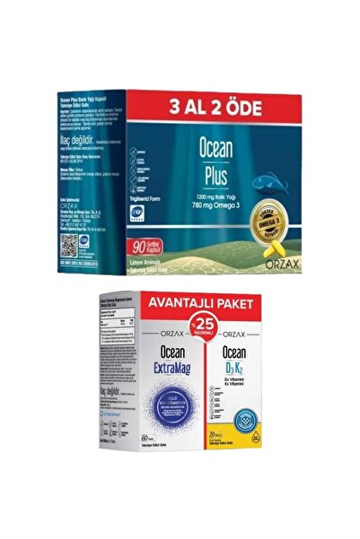 Orzax Ocean Plus 3 Al 2 Öde 1200 Mg Balık Yağı 90 Kapsül + Extramag 60 Tablet...