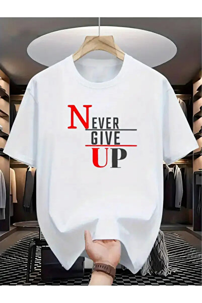 İSMTEXS تي شيرت قطني ممشط مطبوع عليه تصميم نصي بأكمام قصيرة للجنسين من Zero Neck