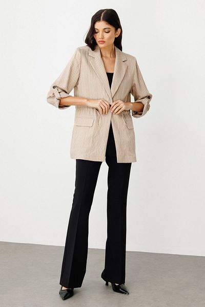 Ekol Striped Jacket with Cover Pocket Kum-4112