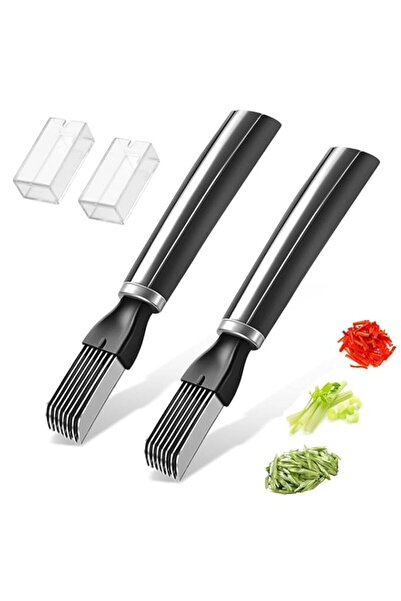 Generic قطاعة بصل، قطعتان من قطاعة الخضار متعددة الوظائف من الفولاذ المقاوم ل...