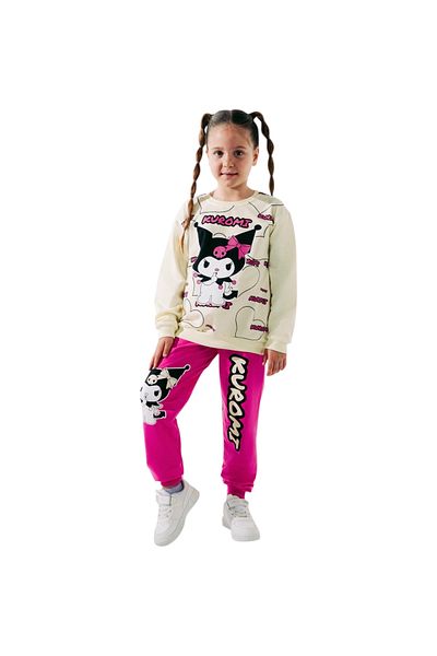 EXTRAÇARŞI Kuromi Printed Girl Tracksuit Suit 3/10 Years