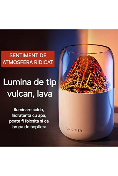 DIGIMAT STORE DIGIMAT Vulcan Air Humidifier with Aromatherapy, 300 ml, RGB, Timer, Black