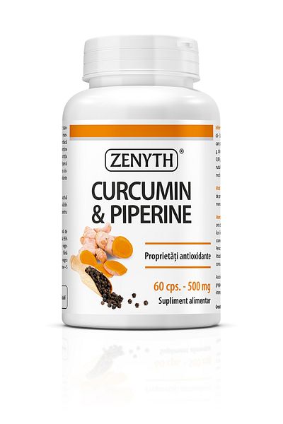 ZENYTH Curcumin and Piperine 500 mg, 60 capsules