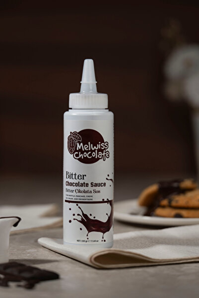Melwiss Chocolate Bitter Çikolata Sos 330 g - Waffle Krep Pankek Çikolata Sosu
