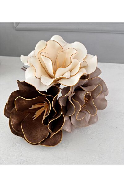 Pembeli Kızın Butiği 3'LÜ LATEKS EVA ÇİÇEK VİZON-KAHVE-KREM