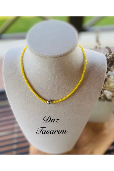 DENİZSU Hematit taşlı ince kristal kolye