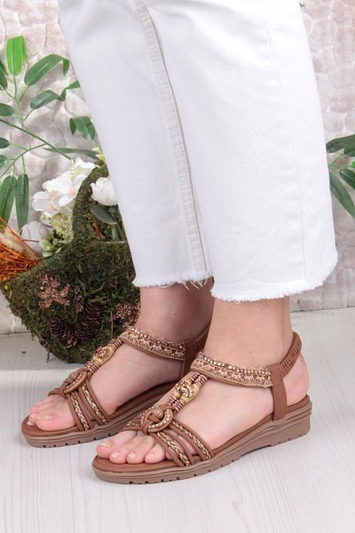 fort Guja 24Y120-4 Anatomical Comfortable Non-Slip Sole Stone Women's Sandals