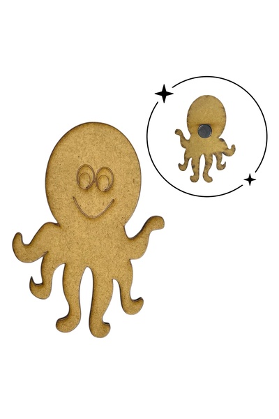 Home Çocuklar İçin Yaratıcı Boyama Mıknatıslı Figürleri 4 mm Ham Ahşap MDF