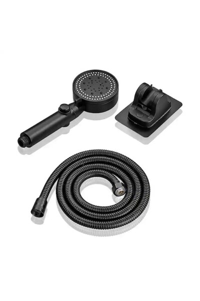 DigiMat complete shower kit with ON/OFF switch, 1.5 m hose, quick-mount bracket, 5 spray modes, Blac