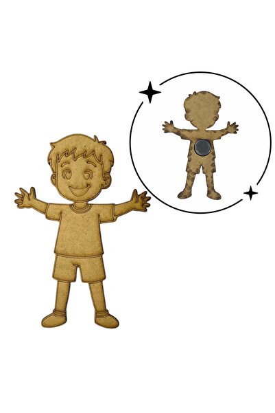 Home Çocuklar İçin Yaratıcı Boyama Mıknatıslı Figürleri 4 mm Ham Ahşap MDF