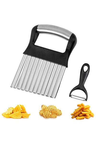 Generic قطاعة تجعيد للخضراوات، قطاعة من الفولاذ المقاوم للصدأ للبطاطس والخيار...