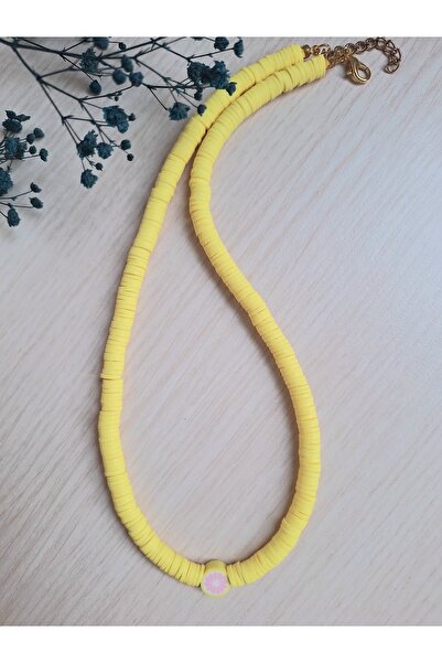 MinelFashıon Fimo Boncuk Kolye Sarı