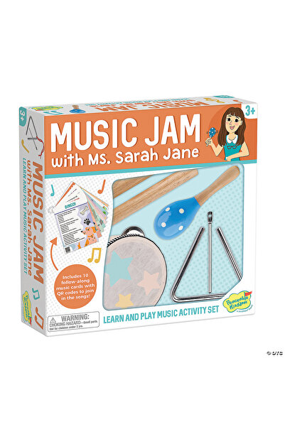 Peaceable Kingdom Set de instrumente muzicale din lemn si activitati, Music Jam with Ms. Sarah Jane Music Activity Set