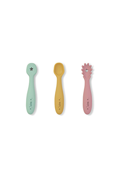 SARO BABY Set pre-lingurite din silicon pentru diversificare bebelusi, Blossom