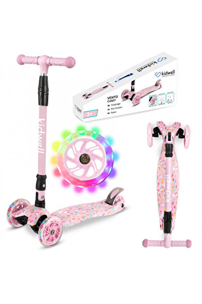 Kidwell Skládací dětská koloběžka, nastavitelná, svítící kolečka, Vento Candy, 3+ let, do 50 kg