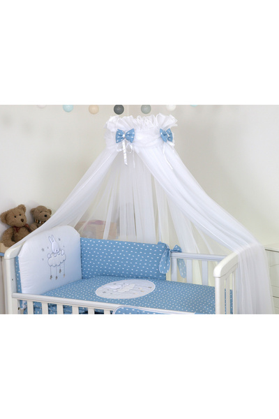 Amy - Tulle canopy, Sky Bunny Blue, Mounting bracket included, 600x160 cm