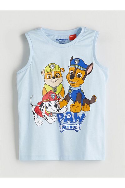 LC Waikiki Lcw Kids Blue Paw Patrol Printed Boys Shorts Pajamas Suit