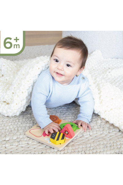 Mindware Wooden sensory puzzle toy for babies, Sensory Sprouts Surprise Puzzle