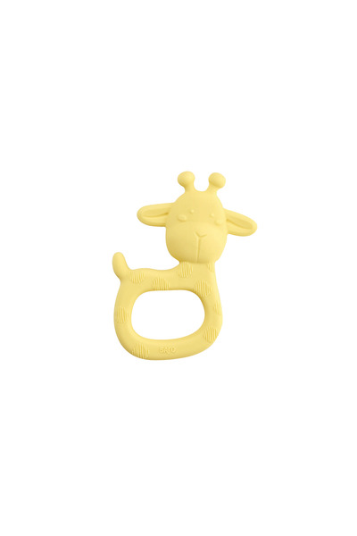 SARO BABY Silicone Sensory Teething Toy, "Giraffe Party" - Yellow