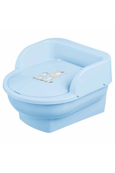 Maltex Baby Olita copii, mini toaleta, recipient detasabil, Zebra Light Blue, Maltex Baby