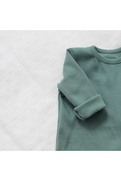 BABYLY Baby jumpsuit with long sleeves and booties, zipper closure, Cactus Green, size 62