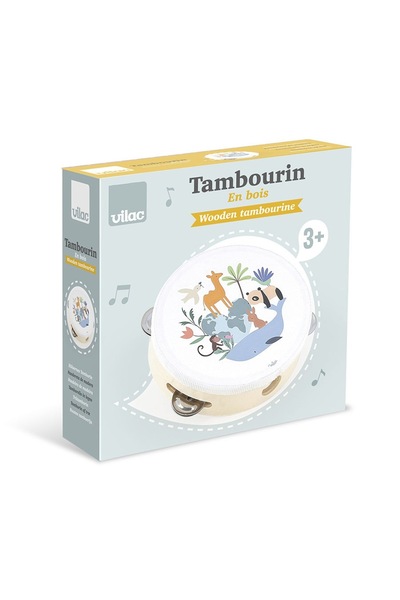Vilac Dřevěná tamburína - Zvířecí vzor -