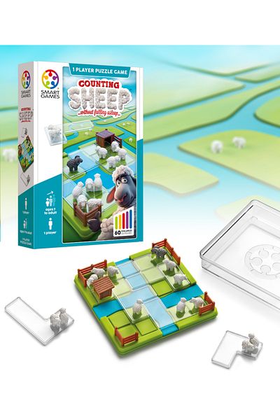 Smart Games Joc de logica cu 60 de provocari, Counting Sheep, editie internationala