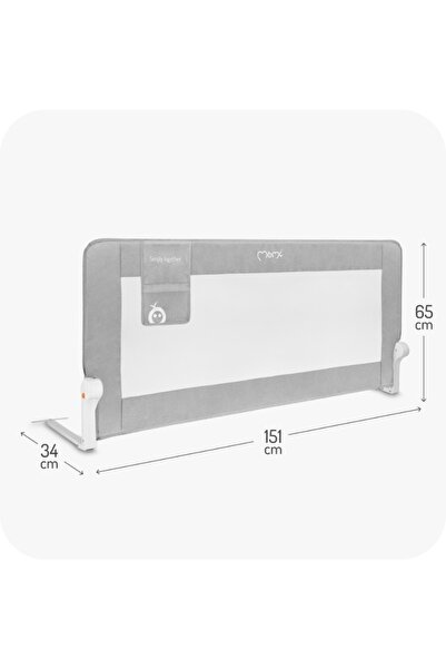 Momi Bezpečnostní zábrana k rozkládací posteli, Lexi XL Plus - šedá