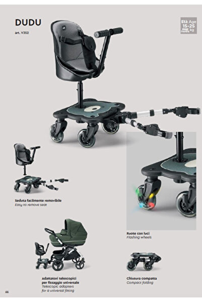 CAM Platforma adaptor universal pentru al doilea copil cu scaun cu roti LED, 15 luni - 25 kg