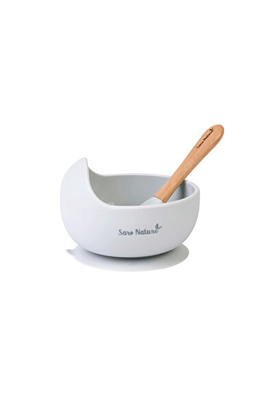 SARO BABY Bol și lingură antiderapante din silicon alimentar, set de 2 pentru...