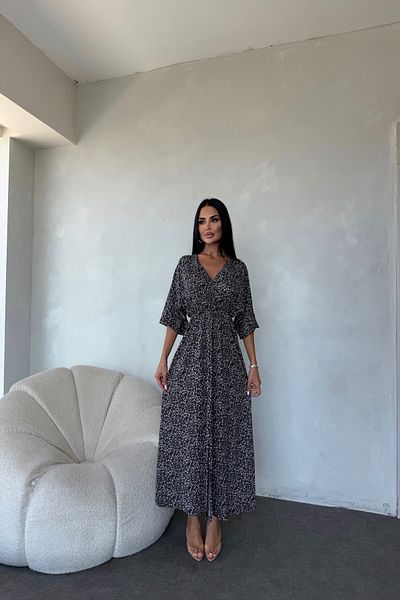 LİLA İSTANBUL Double-breasted Collar Floral Patterned Summer Dress